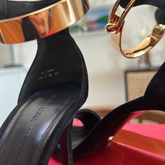 STELLA LUNA - Size 35 - Black Suede Golden Ankle Strap - In box - Picture 6 of 7